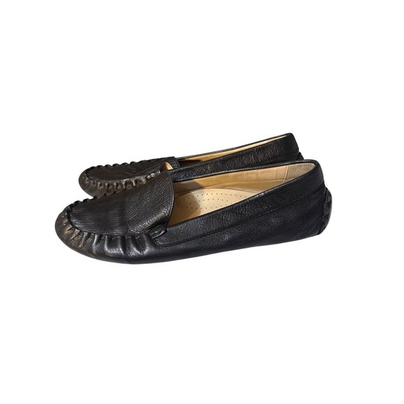 Cole Haan Mens Black Leather Driving Moccasins Loafers Shoes 8.5B Comfortable Ca - Picture 1 of 8